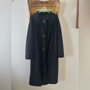 Broadlustre Vintage Black Wool Blend Coat